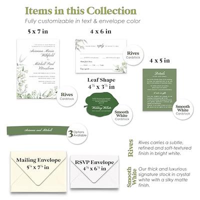 XOXOKristen Personalized Greenery Wedding Invitations with Envelopes, 5x7  inch Custom Wedding Invitation Set printed on textured cardstock, Country,  Rustic, Floral Wedding invites (Invitation) - Yahoo Shopping