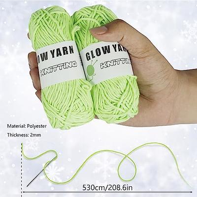  Glow in The Dark Yarn, 3 Rolls DIY Glow Yarn, Glow in The Dark  Yarn for Crochet, Glow Yarn for Knitting, Crocheting, Crafts Sewing  Beginners (Blue,1 Rolls)