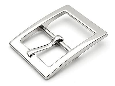 Leather Belt Silver Square 2 Inch Buckle