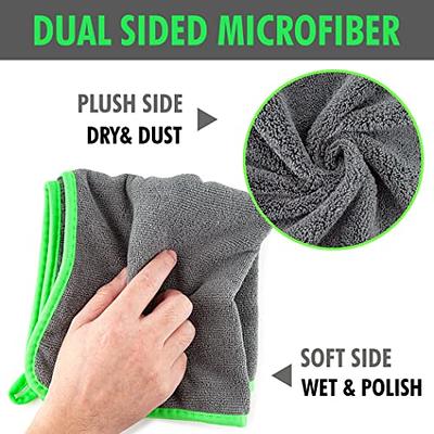 Microfiber Cleaning Cloths (36 Pack) | Size 16 x 16| All Purpose  Microfiber Towels - Clean, Dust, Polish, Scrub, Absorbent (Grey)