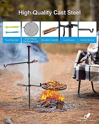 360° Adjustable Campfire Grill Grate,2 in1 Fire Pit Grill Grate