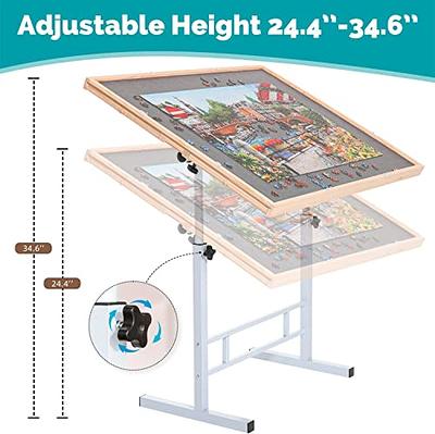 Tilting Puzzle Table - Portable Jigsaw Puzzle Table 1500 Pieces with  Adjustable Height and Board, JoyPcsTable Puzzle Board with Colorful Drawers  - Yahoo Shopping