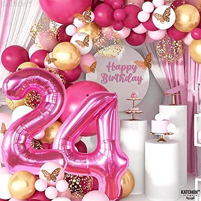  Sweet 8th Birthday Decorations for Girls, Pink and White 8 Happy  Birthday Balloons，8th Birthday Party Supplies for Daughter Her Kids  Including Pink Happy Birthday Banner, Hot Pink Number 8 Foil 