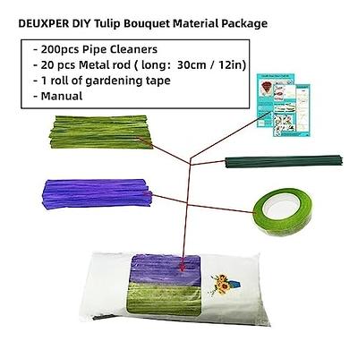 200pcs Pipe Cleaners Craft Supplies, Chenille Stems Flower Craft Kit  Beautiful Cleaners Craft Flower Making DIY Tulip Bouquet Making for Art  Classroom