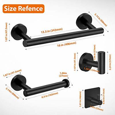 Ntipox 5 Piece Stainless Steel Matte Black Bathroom Hardware Accessories Set  Include Towel Bar Set Matte Black, 24 inch Bath Accessori