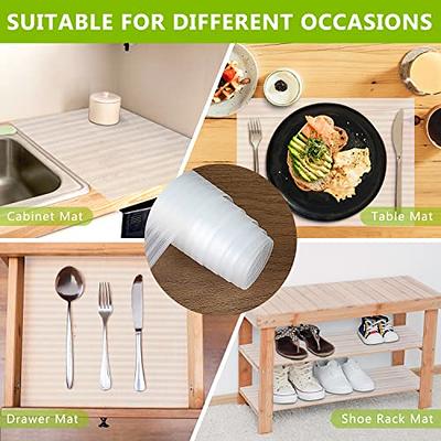 Plastic Shelf Liners Cabinet Drawer Liner Non-Slip Shelf Liner Non-Adhesive  Refrigerator Mat Cupboard Pad No Odor for Kitchen Home-Clear 