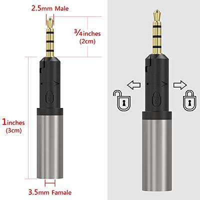 Aux Audio Adapter 3.5mm 6.5mm Male to 3.5mm 2.5mm Female Stereo Connector  Plug