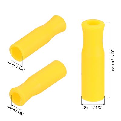 HINZIC 12pcs Reusable Silicone Straw Tips 5/16Wide(8mm Outer Diameter) Multi-Color Food Grade Rubber Straw Covers Flex Elbow Hydraflow Straw