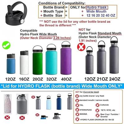 RRegeny Straw Lid for Hydro Flask Wide Mouth 32 40 oz, Straw Lids with  Flexible Handle and Straws compatible with HydroFlask, Replacement Sports  Flex Cap Wide Mouth Top 32 40 oz - Yahoo Shopping