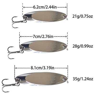  SUNMILE Fishing Spoons Lures VMC Treble Hooks Casting Metal Fishing  Lures Blade Baits Trout Bass Pike Salmon Fishing Tackle Bait Fishing Lure  kit (Color A 2PCS 1OZ) : Sports 