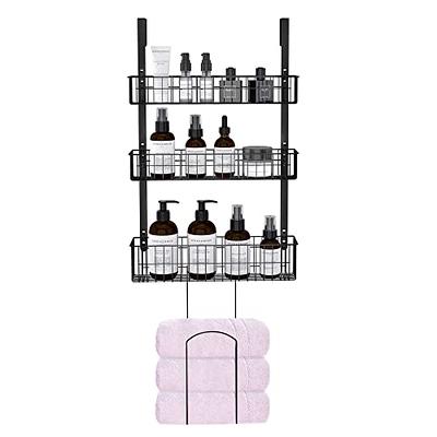 Over The Door Organizer Hanging Coat Rack with 2 Mesh Baskets 11 Hooks,  Stainless Steel Door Hanger Back of Door Storage Shelves Towel Rack for  Bathroom, Bedroom, Kitchen (Black) - Yahoo Shopping