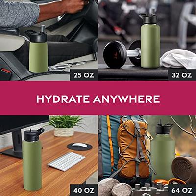 FineDine Insulated Water Bottles with Straw - 40 Oz Stainless Steel Metal  Water Bottle W/ 3 Lids - Reusable for Travel, Camping, Bike, Sports - Army  Green - Yahoo Shopping