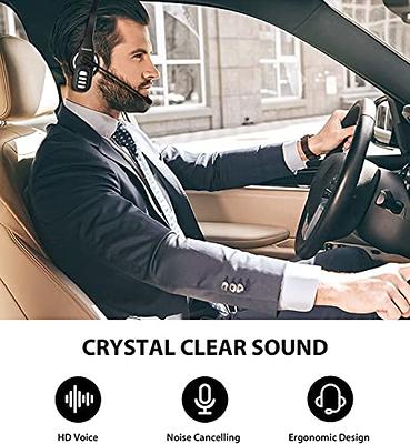  Trucker Bluetooth Headset V5.1, CVC8.0 Dual Microphone Noise  Cancelling & 35Hrs HD Talktime Hands-Free Wireless Headset, Bluetooth  Headphones with Mute Button for Cell Phones Business Home Driver : Cell  Phones 