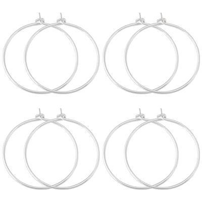 PAGOW 96pcs Hoop Earrings Finding, Hypoallergenic Alloy Round Earring Hoops for Jewelry Making, Open Beading DIY Earrings Craft Art Accessories