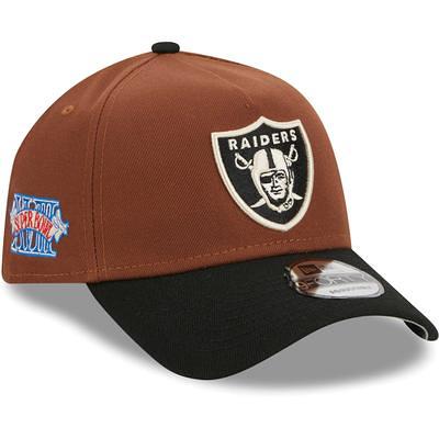 Men's New Era Black/Silver Las Vegas Raiders Super Bowl XVIII Letterman  59FIFTY Fitted Hat