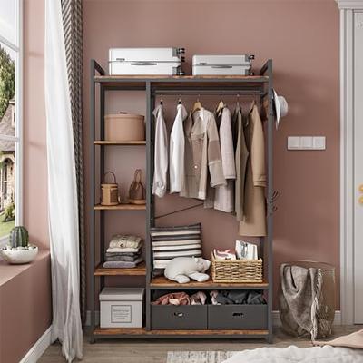 Freestanding Closet Organizer with Open Shelves & 2 Drawers