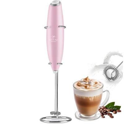 Handheld Milk Frother Stainless Steel Single Whisk with Stand