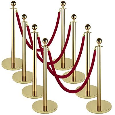 Gold Stanchions and Velvet Ropes Crowd Control Barriers Red Carpet