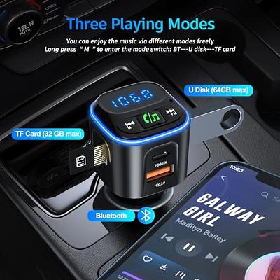 Magift Bluetooth 5.3 FM Transmitter Car Adapter FM Transmitter Bluetooth  for Car Phone Holder with Dual