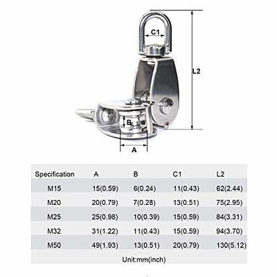 10PCS Single Pulley Block Crane Stainless Steel Wire Rope Lifting