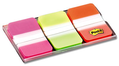 Post-it Tabs 1 Tabs, 1/5-Cut Tabs, Assorted Primary Colors, 1 Wide, 66/Pack (MMM686RYB)