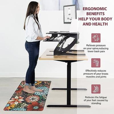KOKHUB Kitchen Mat and Rugs 2 Pcs, Cushioned 1/2 inch Thick Anti Fatigue Waterproof Comfort Standing Desk/ Kitchen Floor Mat with Non-Skid 