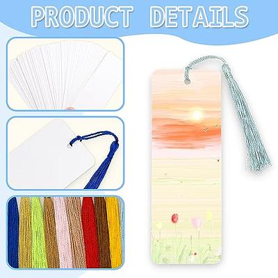 DSYIL 250 Set Paper Bookmarks with Tassels, Blank Cardstock