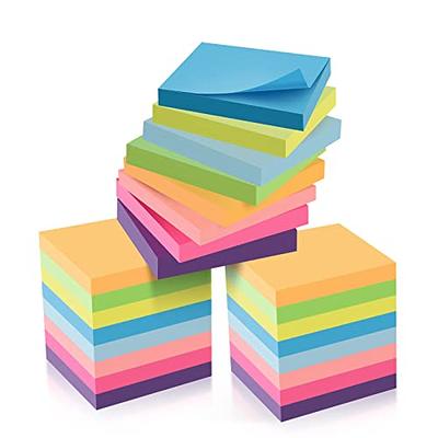 Imprince Transparent Sticky Notes 400pcs 6 pk 3x3 Inches 300 pgs 100 tabs -  Premium Bright Multi-Color Sticky Tabs Note Taking - Clear Sticky Notes