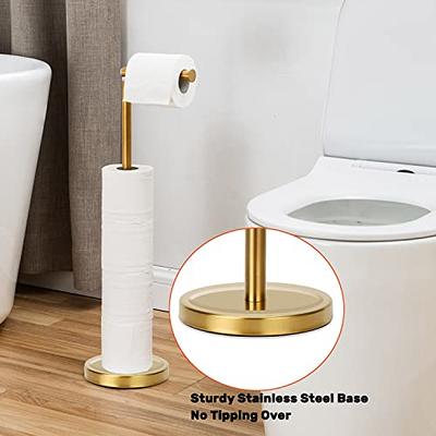 Youngever Plastic Toilet Paper Holder Stand, Clear Toilet Tissue Rolls Holder, Compact Toilet Tissue Rolls Organizer