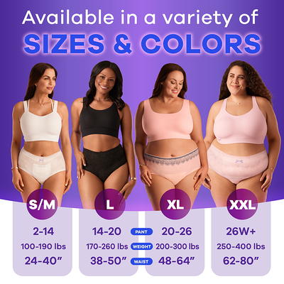 EQUATE Women's XL Assurance Underwear - 32 Pieces for sale online