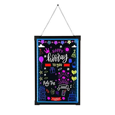 VEVOR LED Message Writing Board 32x24 Illuminated Erasable Lighted Chalkboard Neon Effect Menu Sign Board Drawing Board with 8 Fluorescent Chalk