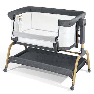 JOYMOR 3 in 1 Baby Bedside Sleeper, Bed Side with Mattress and