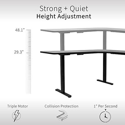 VIVO Electric Height Adjustable 60 x 24 inch Memory Stand Up Desk, Black  Solid One-Piece Table Top, Black Frame, Standing Workstation with Preset