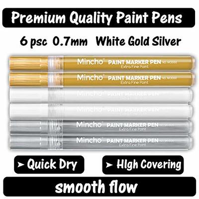 AKARUED White Paint Pen for Art - 8Pack Acrylic White Paint Marker for Rock  Painting, Stone, Wood, Canvas, Glass, Metal, Metallic