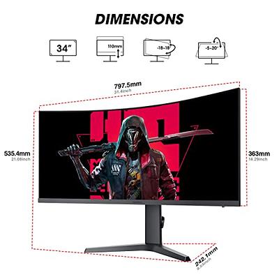 KOORUI Curved 27 Inch Gaming Monitor, Full HD 1080p R1800 165Hz VA Computer  Monitor, 100% sRGB, Built-in Adaptive Sync, 1 x Display Port 1.2 & 2 x