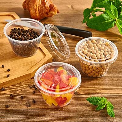 Lilymicky [360 Sets - 4 oz] Plastic Portion Cups with Lids, 4 oz