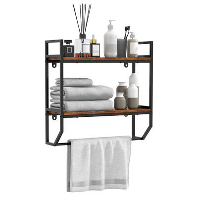 Costway 2 Tier Wall Mount Shower Organizer Toilet Bathroom Storage Rack  Holder Towel Bar : Target