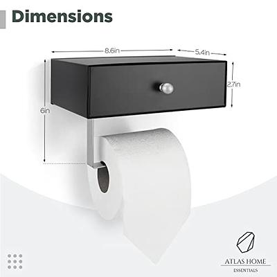 Atlas Home Toilet Paper Holder with Shelf - Flushable Wipes
