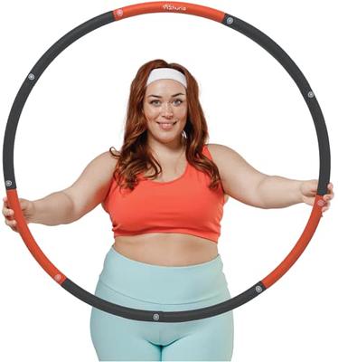 Infinity Hoop - The Ultimate Hula Hoop Weight Loss - 24 Detachable Knots  with 360 Degree Auto Rotation - Size Adjustable Weighted Hula Hoop - Weight