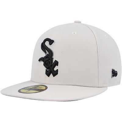 Men's New Era Stone/Black Chicago White Sox Chrome 59FIFTY Fitted Hat