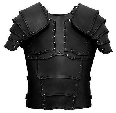 Black Leather Breastplate armour & Arm Bracers Medieval Viking Armor  Costume SCA