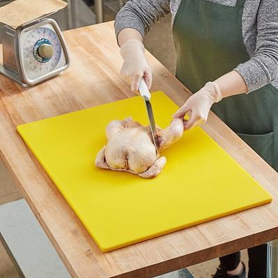 Choice 18 x 12 x 1/2 Yellow Polyethylene Cutting Board