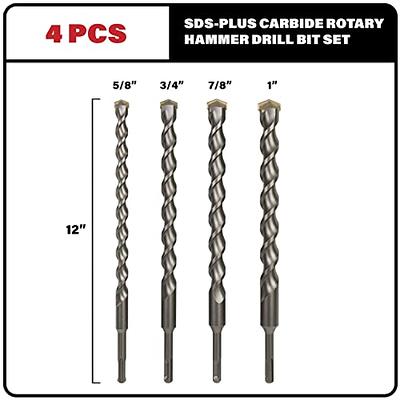 Carbide-Tipped Rotary SDS-Plus Hammer Bit Set (7-Piece)