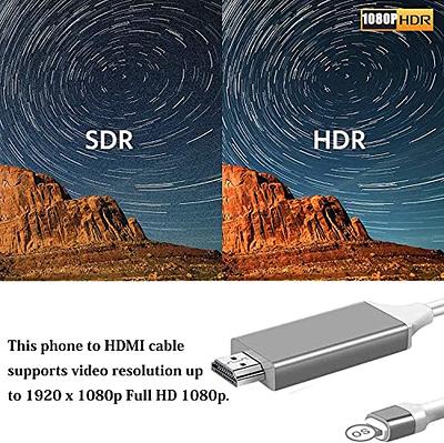 Lightning to HDMI Adapter Compatible with iPhone iPad, 1080P