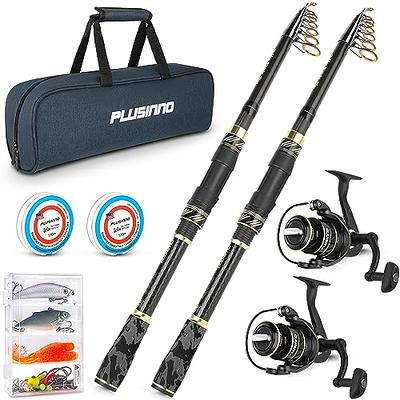 PLUSINNO Fishing Pole, Fishing Rod and Reel Combo,Telescopic