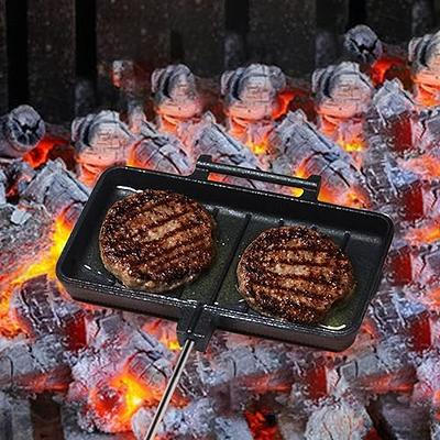 Cast Iron Grill Pan 12.6 inch Pre-Seasoned Cast Iron Griddle Pan Dual  Handles Cast Iron Skillets for BBQ Round Cast Iron Griddle for any Stove  Top and