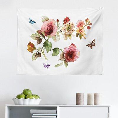 Ambesonne Flower Tapestry, Shabby Form Roses Buds Leaves Tulips Floral  Details Butterfly Natural Eco Print, Fabric Wall Hanging Decor For Bedroom  Livi - Yahoo Shopping