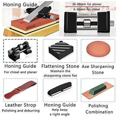 SHAN ZU Sharpening Stone, Whetstone with Angle Guide Non-Slip Bamboo Base  grit