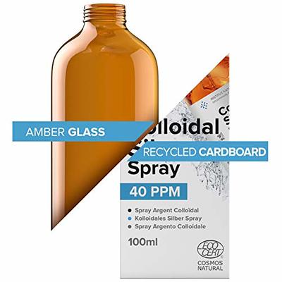  Colloidal Silver Liquid 10 fl oz & Spray to Fill ○ Bioactive  Hydrosol Silver Water ○ Natural Immune Support Nano Sol Supplement Solution  ○ Ionic Minerals 40 PPM ○ Organic Structured