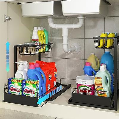 REALINN Under Sink Organizer, 2 Pack Height Adjustable Kitchen